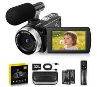 ZIMOCE Video Camera 4K 48MP Camcorder with Autofocus, Vlogging Camera for YouTube, 18X Zoom Digital 3.0 inch IPS Rotatable Screen Camcorders with 32G SD Card, 2.4G Remote Control, and 2 Batteries