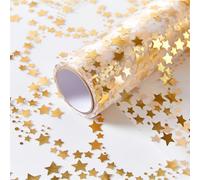 Zimocepuz Table Runner Gold, Star Sequin Chiffon Tulle Table Runner, Foil Gold Table Decoration, Suitable for Weddings, Birthdays, Christmas, 500cm*28cm