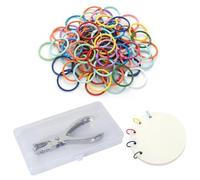 Zimoer 100Pcs Binder Rings 30mm Multicolor Metal Ring Binder for Loose Leaf Books, DIY Crafts, Keychains, Office & School Supplies - Zinc Alloy with Hole Puncher (6mm) - 10 Vibrant Colors