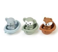 Zimoer 3 Pack Animal Finger Bath Toys for Toddlers - Elephant, Monkey & Fox Fun Bath Time Play Set, Safe & Soft Rubber Baby Bath Toys for Kids