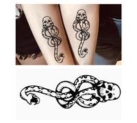 Zimoer 30 Sheets Magic Mantra Mamba Snake Skull Dark Mark Death Eater Tattoos Temporary Tattoo for Costume Party Halloween Cosplay Tattoo Accessories