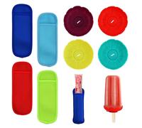 Zimoer 4-Pack Flower-Shaped Ice Pop Holders & 4-Pack Ice Pop Sleeves Set - Reusable, BPA-Free, No Drip, Secure Grip for Kids - Fun & Practical Ice Cream Accessories for Summer Treats!