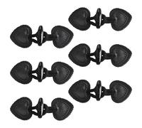 Zimoer 6 Pairs Leather Toggle Buttons for Coats, Vintage Sew-On Toggle Fasteners with Resin Horn Button, 11-18cm DIY Jacket Buttons for Wool Coat, Windbreaker, Sweater & Outerwear (Black)