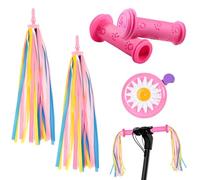 Zimoer Kids Bicycle Bell With 2 Pcs Kids Bike Streamers,2pcs Bike Handle Grips,Bike Streamers Set,Kids' Bikes & Accessories,Bicycle Bike Handlebar Scooter Streamers,Bike Tassels For Girls,Children