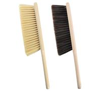 Zimoer Pack of 2 Hand Sweep Brush With Wooden Handle, Soft Bristles for Beds, Sofas, Furniture, Clothes, Car and Whisks - Holes on Handle for Hanging
