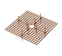 Zimoer Plant Pot Cover, Flower Pot Soil Guard 30cm Square Brown, 2 Pcs Cuttable Plant Cover for Cats Babies, Plastic Pet Planter Protector, Flower Pots Grid for Children Pets