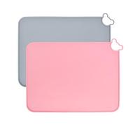 Zimoer Silicone Place Mats for Children and Babies, Pack of 2 Placemats for Toddlers, BPA-Free, Non-Slip, Portable, Dishwasher Safe Table Mat (Pink + Blue)