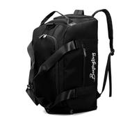 Zimoer Sports Gym Bag for Men Women, 40L Sports Duffel Bag Large Capacity with Wet Pocket & Shoes Compartment, Waterproof Lightweight Weekend Bags for Sports, Gym, Vacation (Black)