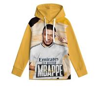 ZIMONJO M.b.a.p.p.e Kids Hoodie 3D Printed - Football Breathable Kids Hoodie Boys - Fashion Top with Pockets - Gift for Son Grandson Nephew 6-7Y