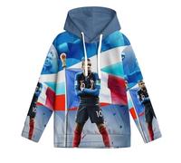 ZIMONJO M.b.a.p.p.e Kids Hoodie Boys - Football 3D Printed Long Sleeve Top - Kids Casual Fashion Sweatshirt - Gift for Son Grandson Nephew 8-10Y