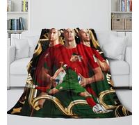ZIMONJO Ronaldo Flannel Blanket - Portugal Football Fluffy Blanket Bringing Warmth And Bliss On A Wet Gloomy Day - Sofa Bed Crib - Gift for Kid Parent Hubby Boyfriend 70x80inch(180x200cm)