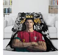 ZIMONJO Ronaldo Fleece Blanket - Football Air Conditioner Blanket Birthday Gift for Sister Brother Nephew Niece Colleague All Seasons - Sofa Bed Decor 80x90inch(200x230cm)