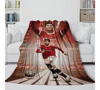 ZIMONJO Ronaldo Fleece Blanket - Football Air Conditioner Blanket Birthday Gift for Sister Brother Nephew Niece Colleague All Seasons - Sofa Bed Decor 70x80inch(180x200cm)