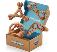 Zimoric Dog Chew Toys for Aggressive Chewers | Durable Dog Toys 4-Pack | Non-Toxic Chew Toys for Medium and Small Dogs | Fun Shapes (Halloween Glasses, Boomerang, Pirate Wheel, Bone)