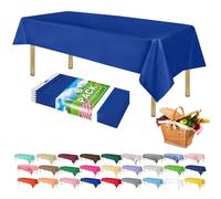 ZIMPLEWARE Blue Standard Disposable Plastic Party Tablecloth [6-Pack] 54 x 108” Rectangle Table Cover For Indoor & Outdoor Use