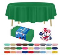 Zimpleware Green 12 Pack Standard Disposable Plastic Party Tablecloth 84 Inch Round Table Cover By
