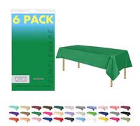 ZIMPLEWARE Green Standard Disposable Plastic Party Tablecloth [6-Pack] 54 x 108” Rectangle Table Cover for Indoor & Outdoor Use