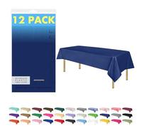 ZIMPLEWARE Navy Blue Standard Disposable Plastic Party Tablecloth [12-Pack] 54 x 108” Rectangle Table Cover For Indoor & Outdoor Use