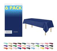 ZIMPLEWARE Navy Blue Standard Disposable Plastic Party Tablecloth [6-Pack] 54 x 108” Rectangle Table Cover For Indoor & Outdoor Use