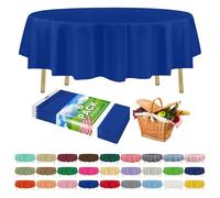 ZIMPLEWARE Premium Blue Plastic Table Cloth Disposable (6 Pack) Round Tablecloth (84in) Party Table Cloths Disposable, Perfect Table Cloth Round Cover for Any Table Up to 6 Feet