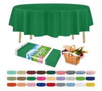 ZIMPLEWARE Premium Green Plastic Table Cloth Disposable (6 Pack) Round Tablecloth (84in) Party Table Cloths Disposable, Perfect Table Cloth Round Cover for Any Table Up to 6 Feet