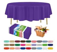 ZIMPLEWARE Premium Purple Plastic Table Cloth Disposable (12 Pack) Round Tablecloth (84in) Party Table Cloths Disposable, Perfect Table Cloth Round Cover for Any Table Up to 6 Feet