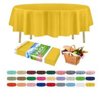 ZIMPLEWARE Premium Yellow Plastic Table Cloth Disposable (6 Pack) Round Tablecloth (84in) Party Table Cloths Disposable, Perfect Table Cloth Round Cover for Any Table Up to 6 Feet