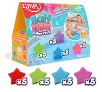 ZIMPLI - 20 x Star Baff Bombz, Create a colourful, fizzing, bathtime adventure, Bath Bombs Set for Children, Organic, Natural