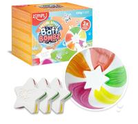 ZIMPLI - 3 x Large Star Baff Bombz, Create a rainbow effect, fizzing, bathtime adventure, Christmas Stocking Fillers for Kids, Organic, Moisturising Bath Bombs