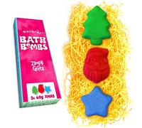 ZIMPLI - 3 x UK Made Christmas Bath Bombs Gift Set, Xmas Stocking Fillers for Women, Kids, Children, Her, Bath Fizzers, Beauty Spa Gift