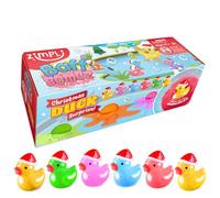 ZIMPLI - 3 x Xmas Duck Surprise Bath Bombs, 1 of 6 Duck Toys to Collect, One per Large Baff Bomb, for Kids, Bathtub Toy for Boys & Girls