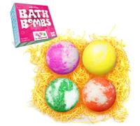 Zimpli Gifts 4 x Large UK Made Value Bath Bombs Gift Set, Perfect for Moisturizing Skin, Handmade, Fizzing Spa Beauty Kit, Birthday Presents for Women, Christmas Stocking Fillers for Mum, Her, Wife