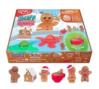 ZIMPLI 6 x Large 100g Gingerbread Christmas Surprise Baff Bombz, 1 of 6 Gingerbread Toys to Collect, One per Bath Bomb, Xmas Stocking Fillers for Children, Bath Bomb Gift Set for Kids