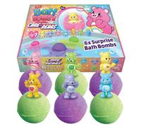 ZIMPLI 6 x Large Care Bears Surprise Bath Bombs, 6 Surprise Care Bear Toys Included, Bath Toys, Christmas & Birthday Gifts, Baff Bomb Present for Kids