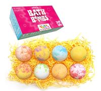 8 x Bath Bombs Value Gift Set from Zimpli Gifts, Present for Mum, Wife, Girlfriend, Daughter, Ideal for Mother's Day, Handmade, Moisturising, Organic and Cruelty Free (Colours May Vary)