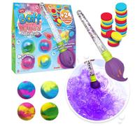 ZIMPLI Baff Bombz Magic Brush, 4 x Bath Bombs & 24 x Colour Tablets, Magic Wand, Magically Paint Your Bath Water with This Creative Toy, Re-Fill Packs Available in 4, 12 or 20s, Bath Toy for Kids