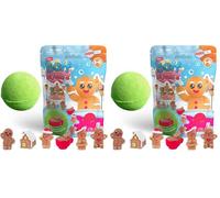 ZIMPLI - Christmas Surprise Bath Bomb Gingerbread, 1 of 6 Gingerbread Toys to Collect, One per Large Baff Bomb, Collectable Toy for Boys & Girls, Xmas & Birthday Gifts (Pack of 2)