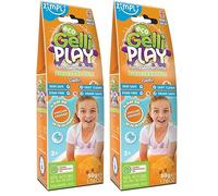 ZIMPLI - Eco Gelli Play Orange, Magically turns water into thick, colourful goo, Eco-Friendly Pocket Money Toys for Boys & Girls, Sensory Play (Pack of 2)