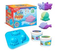 ZIMPLI - Floating Baff Putty, 2 x Colour Changing Bath Putty Tubs, Moulding Tray, Stretch it, Mould it, Watch it Change Colour, Kids Modelling Bath Toy