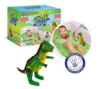 ZIMPLI - Gelli Baff Green with Inflatable Dinosaur, 1 Bath or 6 Play Uses, Magically turns water into thick, colourful goo, Dino Toys for Boys