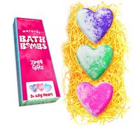 Zimpli Gifts 3 x UK Made Love Heart Value Bath Bomb Gift Set, Ideal Valentine's Day Present, Women, Girls, Sister, Daughter, Her, Christmas Stocking Filler, Birthday Beauty Gift, Mother's Day Hamper