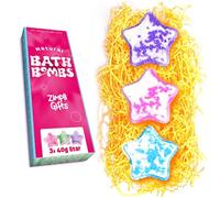Zimpli Gifts 3 x UK Made Star Value Bath Bomb Gift Set, Luxury Rich Fizz Bath Bombs for Secret Santa Present, Christmas, Xmas, Birthday, Stocking Fillers for Women & Teens, Gifts for All Year Round
