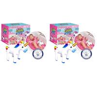 ZIMPLI - Glitter Gelli Baff Pink with Inflatable Unicorn, 1 Bath or 6 Play Uses, Magically turns water into thick, colourful goo, Multi-Sensory Bath Toy (Pack of 2)