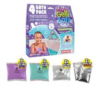 ZIMPLI Glitter Gelli Baff Purple & Aqua, 4 Bath Pack, Including 2 x Crackle Baff, Magically turns water into thick, colourful goo, Sensory Bath Toy