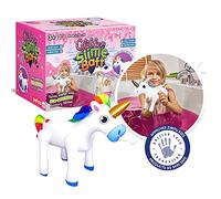 ZIMPLI - Glitter Slime Baff Pink with Inflatable Unicorn, 1 Bath or 4 Play Uses, Magically turns water into thick, colourful slime, Fantasy Toys for Girls age 3+