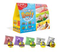 Zimpli Kids 12 Use Mega Value Baff Pack, 4 x Gelli Baff, 2 x Slime Baff & 6 x Crackle Baff, Children's Sensory & Bath Toy, Birthday Presents for Boys