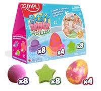 20 x Bath Bombs Mega Value Pack from Zimpli Kids, Create a Colourful, Fizzing Bath Time Adventure, Bath Fizzers Gift Set for Children, Birthday Presents for Boys & Girls, Organic, Moisturising, Vegan
