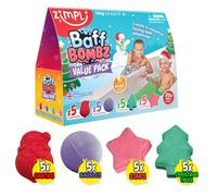 20 x Value Xmas Bath Bomb Gift Set from Zimpli Kids, Christmas Bath Sets for Children, Bathtub Presents for Boys & Girls, Organic & Natural Bath Fizzers, Stocking Fillers, Non-Toxic