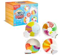 Zimpli Kids 4 x Large Special Effect Baff Bombz Gift Set, Cloud Rainbow, Rocket, Star & Unicorn Fizzers, Ideal Bath Bomb Birthday Present for Children, Bubble Bath Toys, Bathtime Activity