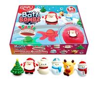 Zimpli Kids 6 x Large 100g Santa Surprise Bath Bombs, 6 Surprise Christmas Toys Inside, Collector Stocking Filler Gift, Gift for Children, Xmas Present for Boys & Girls, Bath Bomb Gift Set